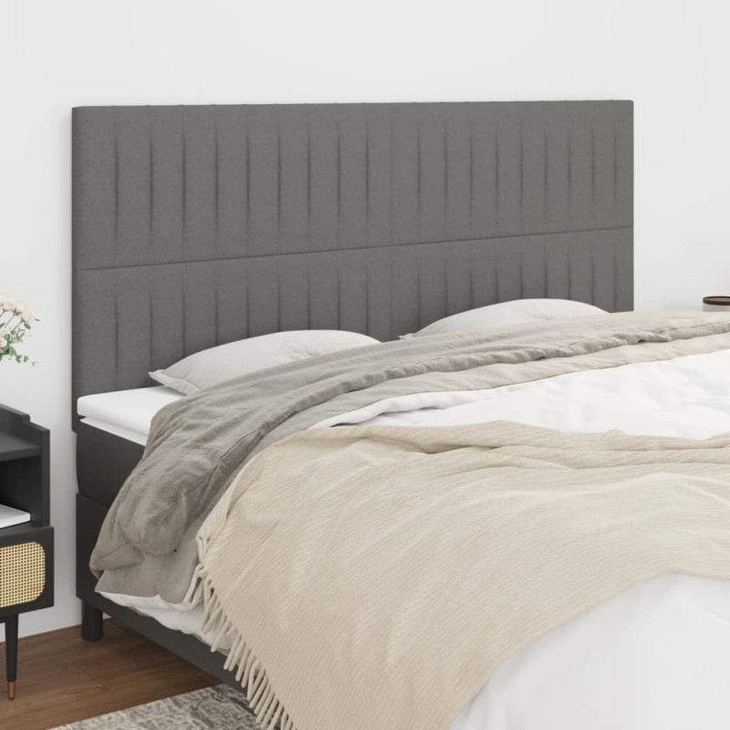 vidaXL Testiere 4 pz Grigio Scuro 100x5x78/88 cm in Tessuto vidaXL Testiere 4 pz Grigio Scuro 100x5x78/88 cm in Tessuto