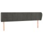 vidaXL Testiera ad Orecchio Grigio Scuro 203x23x78/88 cm in Velluto
