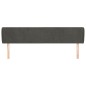 vidaXL Testiera ad Orecchio Grigio Scuro 203x23x78/88 cm in Velluto