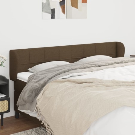vidaXL Testiera ad Orecchio Marrone Scuro 203x23x78/88 cm in Tessuto