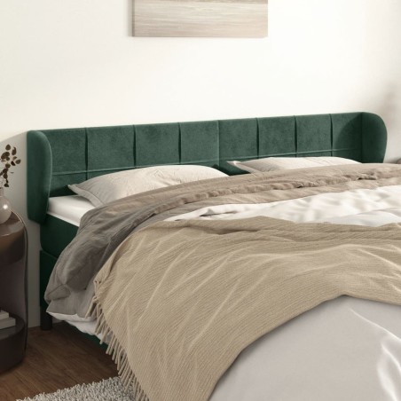 vidaXL Testiera ad Orecchio Verde Scuro 183x23x78/88 cm in Velluto