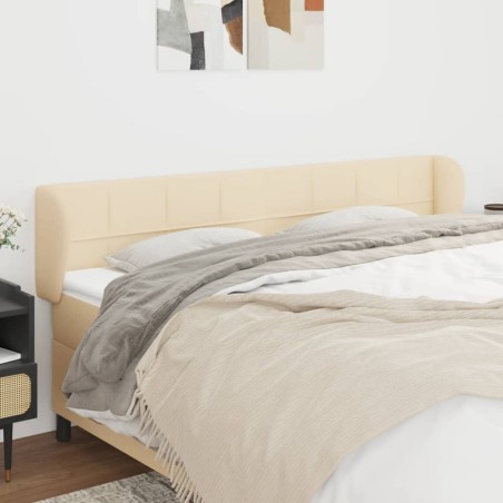 vidaXL Testiera ad Orecchio Crema 163x23x78/88 cm in Tessuto