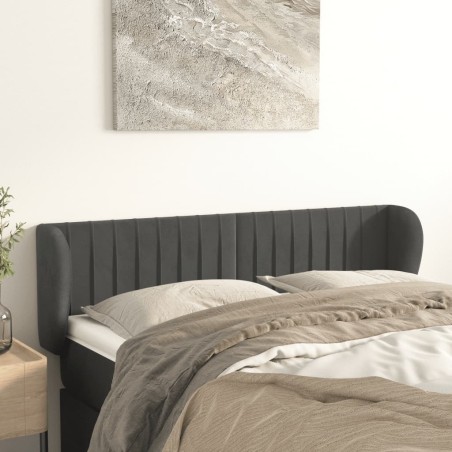 vidaXL Testiera ad Orecchio Grigio Scuro 147x23x78/88 cm in Velluto