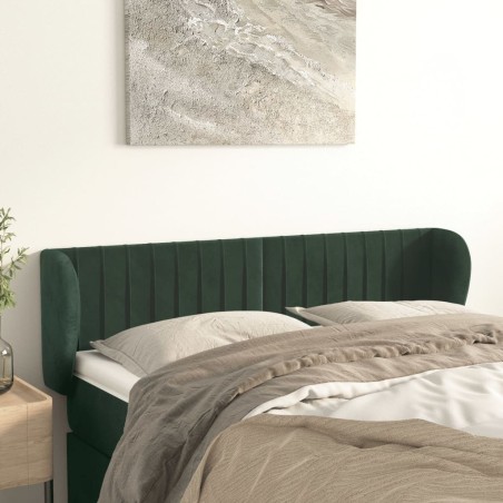 Testiera ad Orecchio Verde Scuro 147x23x78/88 cm in Velluto