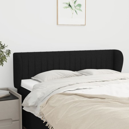 vidaXL Testiera ad Orecchio Nera 147x23x78/88 cm in Tessuto