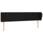 vidaXL Testiera ad Orecchio Nera 203x23x78/88 cm in Tessuto