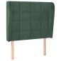 vidaXL Testiera ad Orecchio Verde Scuro 93x23x118/128 cm in Velluto vidaXL Testiera ad Orecchio Verde Scuro 93x23x118/128 cm in Velluto