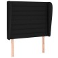vidaXL Testiera ad Orecchio Nera 83x23x118/128 cm in Tessuto vidaXL Testiera ad Orecchio Nera 83x23x118/128 cm in Tessuto