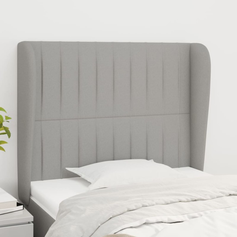 vidaXL Testiera ad Orecchio Grigio Chiaro 83x23x118/128 cm in Tessuto vidaXL Testiera ad Orecchio Grigio Chiaro 83x23x118/128 cm in Tessuto