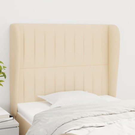 vidaXL Testiera ad Orecchio Crema 103x23x118/128 cm in Tessuto