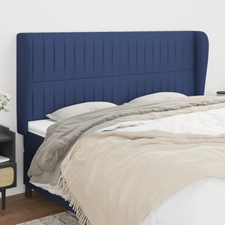 vidaXL Testiera ad Orecchio Blu 163x23x118/128 cm in Tessuto