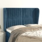 vidaXL Testiera ad Orecchio Blu Scuro 147x23x118/128cm in Velluto