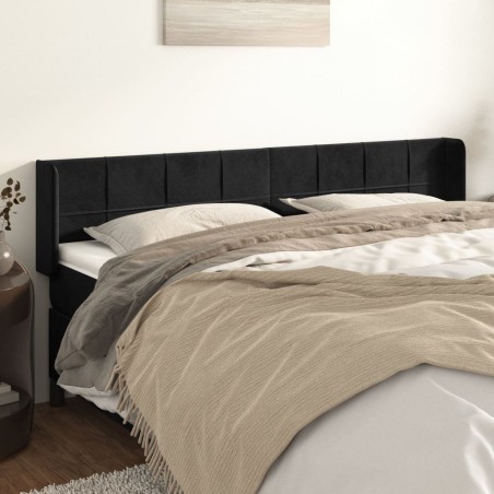 vidaXL Testiera ad Orecchio Nera 163x16x78/88 cm in Velluto