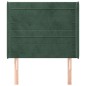 Testiera ad Orecchio Verde Scuro 83x16x118/128 cm in Velluto Testiera ad Orecchio Verde Scuro 83x16x118/128 cm in Velluto
