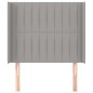 Testiera ad Orecchio Grigio Chiaro 103x16x118/128 cm in Tessuto Testiera ad Orecchio Grigio Chiaro 103x16x118/128 cm in Tessuto