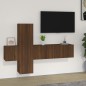 Set Mobili Porta TV 3 pz Rovere Marrone in Legno Multistrato Set Mobili Porta TV 3 pz Rovere Marrone in Legno Multistrato