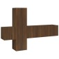 Set Mobili Porta TV 3 pz Rovere Marrone in Legno Multistrato Set Mobili Porta TV 3 pz Rovere Marrone in Legno Multistrato