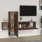 Set Mobili Porta TV 3 pz Rovere Marrone in Legno Multistrato Set Mobili Porta TV 3 pz Rovere Marrone in Legno Multistrato