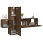 Set Mobili Porta TV 3 pz Rovere Marrone in Legno Multistrato Set Mobili Porta TV 3 pz Rovere Marrone in Legno Multistrato