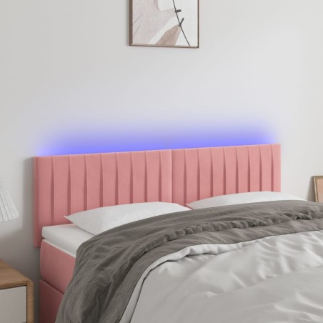 vidaXL Testiera a LED Rosa 144x5x78/88 cm in Velluto