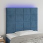vidaXL Testiera a LED Blu scuro 80x5x118/128 cm in Velluto vidaXL Testiera a LED Blu scuro 80x5x118/128 cm in Velluto