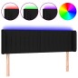Testiera a LED Nera 147x16x78/88 cm in Tessuto Testiera a LED Nera 147x16x78/88 cm in Tessuto