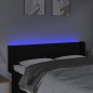 Testiera a LED Nera 147x16x78/88 cm in Tessuto Testiera a LED Nera 147x16x78/88 cm in Tessuto
