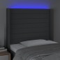 vidaXL Testiera a LED Grigio Scuro 83x16x118/128 cm in Tessuto vidaXL Testiera a LED Grigio Scuro 83x16x118/128 cm in Tessuto