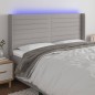 vidaXL Testiera a LED Grigio Chiaro 163x16x118/128 cm in Tessuto vidaXL Testiera a LED Grigio Chiaro 163x16x118/128 cm in Tessuto
