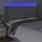 vidaXL Testiera a LED Grigio Chiaro 163x16x118/128 cm in Tessuto vidaXL Testiera a LED Grigio Chiaro 163x16x118/128 cm in Tessuto