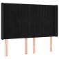 Testiera a LED Nera 147x16x118/128 cm in Velluto Testiera a LED Nera 147x16x118/128 cm in Velluto
