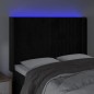 Testiera a LED Nera 147x16x118/128 cm in Velluto Testiera a LED Nera 147x16x118/128 cm in Velluto