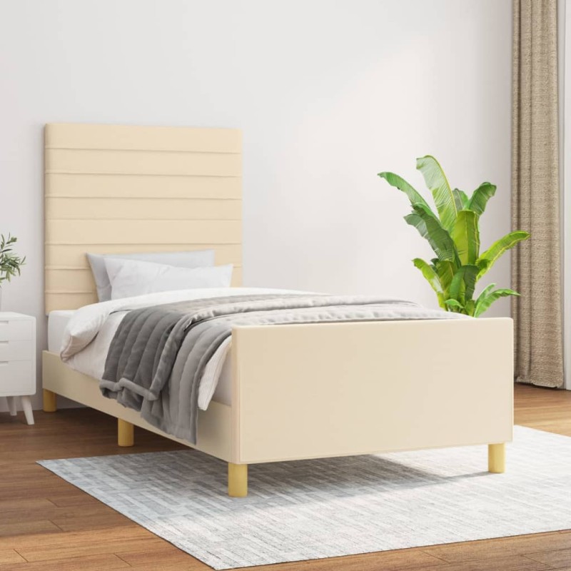 vidaXL Giroletto senza Materasso Crema 80x200 cm in Tessuto vidaXL Giroletto senza Materasso Crema 80x200 cm in Tessuto