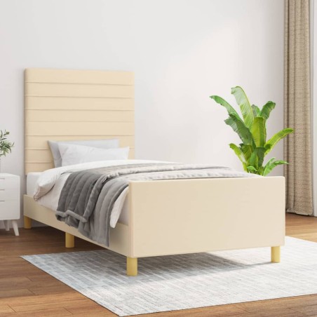 vidaXL Giroletto senza Materasso Crema 80x200 cm in Tessuto