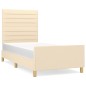 vidaXL Giroletto senza Materasso Crema 80x200 cm in Tessuto vidaXL Giroletto senza Materasso Crema 80x200 cm in Tessuto