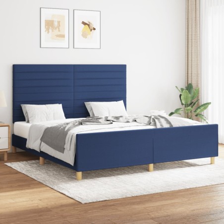 vidaXL Giroletto senza Materasso Blu 160x200 cm in Tessuto