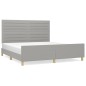 vidaXL Giroletto senza Materasso Grigio Chiaro 160x200 cm Tessuto