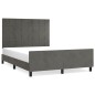 vidaXL Giroletto senza Materasso Grigio Scuro 140x200 cm Velluto vidaXL Giroletto senza Materasso Grigio Scuro 140x200 cm Velluto