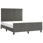 vidaXL Giroletto senza Materasso Grigio Scuro 140x200 cm Velluto vidaXL Giroletto senza Materasso Grigio Scuro 140x200 cm Velluto