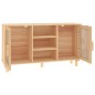 Credenza Marrone 105x30x60cm Massello di Pino e Rattan Naturale Credenza Marrone 105x30x60cm Massello di Pino e Rattan Naturale