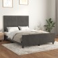Giroletto con Testiera Grigio Scuro 140x190 cm in Velluto Giroletto con Testiera Grigio Scuro 140x190 cm in Velluto