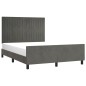 Giroletto con Testiera Grigio Scuro 140x190 cm in Velluto Giroletto con Testiera Grigio Scuro 140x190 cm in Velluto