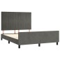 Giroletto con Testiera Grigio Scuro 140x190 cm in Velluto Giroletto con Testiera Grigio Scuro 140x190 cm in Velluto