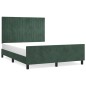 Giroletto con Testiera Verde Scuro 140x190 cm in Velluto Giroletto con Testiera Verde Scuro 140x190 cm in Velluto
