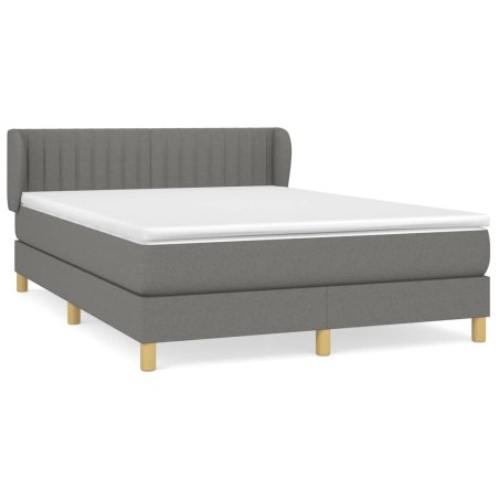vidaXL Giroletto a Molle con Materasso Grigio Scuro 140x190 cm Tessuto
