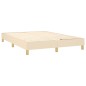 vidaXL Giroletto a Molle con Materasso Crema 140x200 cm in Tessuto