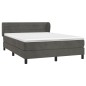 Giroletto a Molle con Materasso Grigio Scuro 160x200 cm Velluto