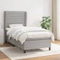 vidaXL Giroletto a Molle con Materasso Grigio Chiaro 80x200 cm Tessuto