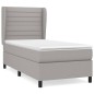vidaXL Giroletto a Molle con Materasso Grigio Chiaro 80x200 cm Tessuto