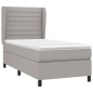 vidaXL Giroletto a Molle con Materasso Grigio Chiaro 80x200 cm Tessuto